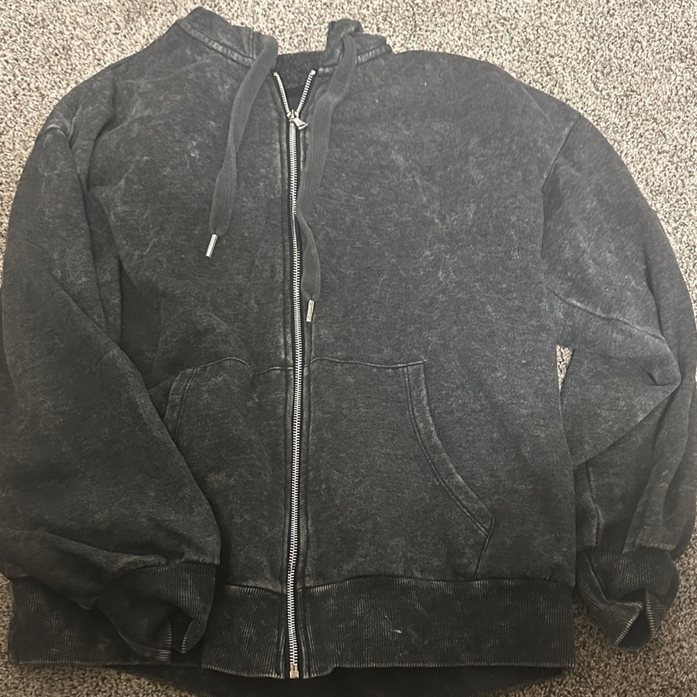 Charcoal Gray Zip-Up Hoodie